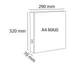 Classeur rembordé PVC 4 anneaux en D de 50mm en 3ème de couverture - A4 maxi