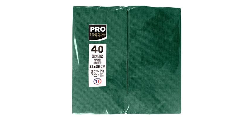 Pak van 40 micro-gekartelde tissue servetten 2-laags - gevouwen 1/8