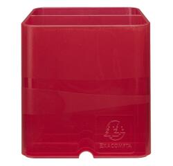 Cubiletes Pen Cube, 2 compartimentos diferentes tamaños y alturas, bloqueador de cables. LINICOLOR (translucido)