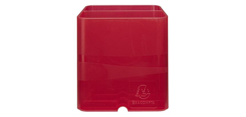 Cubiletes Pen Cube, 2 compartimentos diferentes tamaños y alturas, bloqueador de cables. LINICOLOR (translucido)