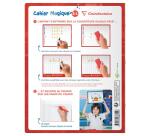 Cahier Magique couverture ardoise double-face effaçable piqué 17x22cm 48 pages grands carreaux (Seyès tricolore) - Rouge