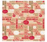 Kraft brut 70g, rl 50x0,70m Mots de Noël - Multicolore