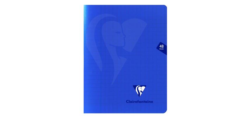 Mimesys cahier piqué 17x22cm 48 pages grands carreaux couverture polypropylène - Bleu marine