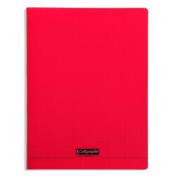 Cahier piqué 8000 POLYPRO 24x32 cm 192 pages grands carreaux 90 g - Rouge