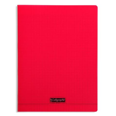 Cahier piqué 8000 POLYPRO 24x32 cm 192 pages grands carreaux 90 g - Rouge