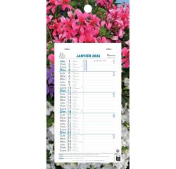 Calendrier mensuel Nature avec feuillets détachables 13 x 23 cm sur support plaque imprimée 16 x 33 cm 2026 - Visuels assortis