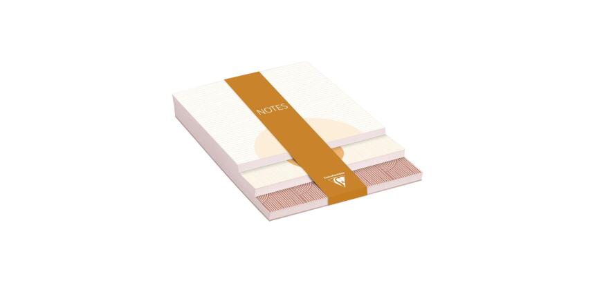 Terracotta, Memoblok 3 niveaus 10x14x0,8cm 90 velletjes, 30 per formaat