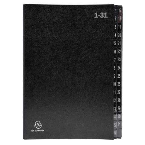 Clasificadores Ordonator ® lomo extensible pestañas impresas Clasifi cadores economicos - Tamaño: 25x33 cm para: A4 - Negro