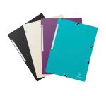 Chemises à élastiques 3 rabats PP recyclé Titane - A4 - Couleurs assorties