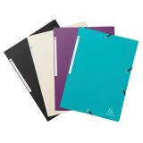 Chemises à élastiques 3 rabats PP recyclé Titane - A4 - Couleurs assorties
