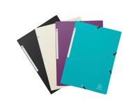 Chemises à élastiques 3 rabats PP recyclé Titane - A4 - Couleurs assorties
