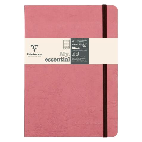 My.Essential Age Bag carnet brochure cousu dos carré à pages numérotées A5 192 pages DOT papier ivoire 90 g - Rose antique