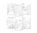 ODELIA, Bloc de coloriage multi-techniques de 20 feuilles A4 250g, Les jardins
