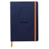 Rhodiarama carnet souple A5 160 pages dot papier ivoire 90g fermeture élastique - Bleu nuit