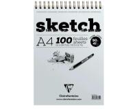 Sketch bloc spiralé 100F A4 90g - Ivoire