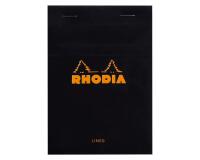 Bloc agrafé Rhodia N°13 10,5x14,8 cm 80 feuillets ligné 80g - Noir