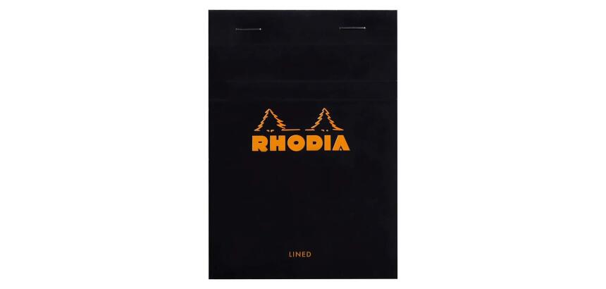 Bloc agrafé Rhodia N°13 10,5x14,8 cm 80 feuillets ligné 80g - Noir