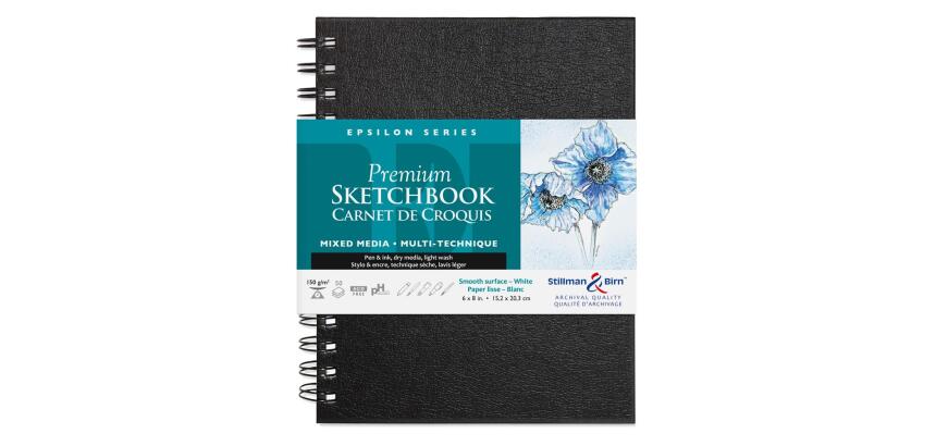 Epsilon Series carnet spiralé 50F 15,2x20,3cm 150g - Blanc