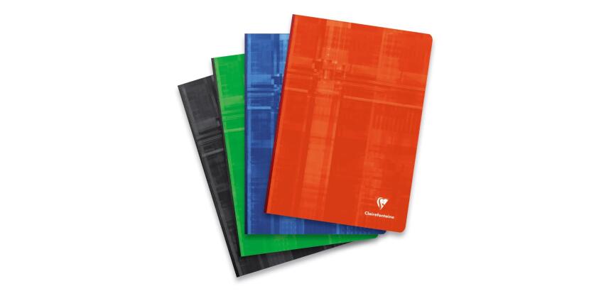 Cahier brochure dos toilé A4 288 pages petits carreaux - Assortis