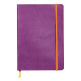 Rhodiarama carnet souple VIOLET A5 160 pages 5/5 papier ivoire 90 g/m2, fermeture élastique - Violet