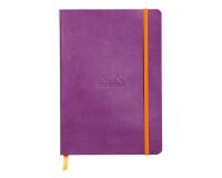 Rhodiarama carnet souple VIOLET A5 160 pages 5/5 papier ivoire 90 g/m2, fermeture élastique - Violet