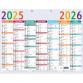 Calendrier Multicolore 43 x 33,5 cm Septembre 2025 à Septembre 2026 - Gris