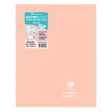 Cahier piqué Koverbook Blush 24x32cm 96 pages grands carreaux couverture polypropylène opaque bicolore - Corail/Bleu givré