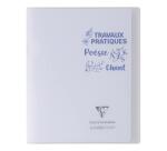 Cahier Travaux Pratiques piqué Koverbook 17x22cm 64 pages grands carreaux + uni 90 g couverture polypropylène transparent - Assortis