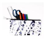 COSMICUIR CUIR Lisse Trousse plate 22x11 cm Bleu foncé