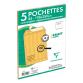 Paquet de 5 Pochettes Kraft Adour Brun 176x250mm - Auto-Adhésives - 90g/m2 - Brun
