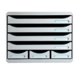 Módulo de clasificación apaisado Store Box mini 7 cajones gris claro