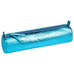 MIROR CUIR Trousse ronde Ø5,5x22 cm Miror Turquoise