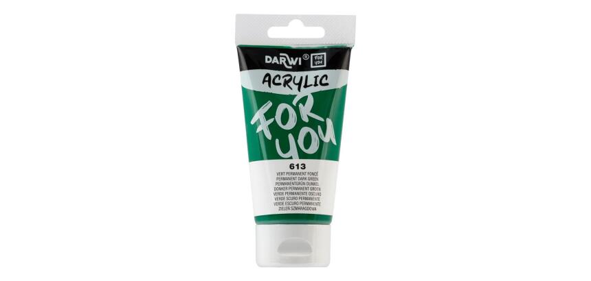 Darwi For You tube de peinture acrylique 75 ml - Vert permanent foncé