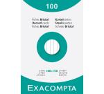 Étui de 100 fiches - bristol ligné non perforé 100x150mm - Blanc