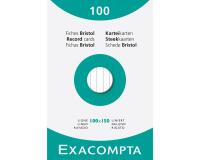 Exacompta Pack 100 Record Card 10x15cm Lined White - White