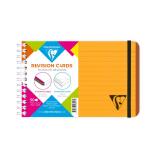 Carnet de fiches de révision Linicolor FRESH reliure intégrale 15,2x10,2 cm 50 fiches ligné 5 bandes de couleurs couverture plastique polypropyène rainuré - Orange