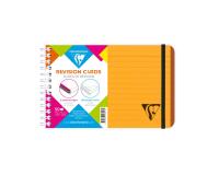 Carnet de fiches de révision Linicolor FRESH reliure intégrale 15,2x10,2 cm 50 fiches ligné 5 bandes de couleurs couverture plastique polypropyène rainuré - Orange
