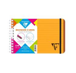 Carnet de fiches de révision Linicolor FRESH reliure intégrale 15,2x10,2 cm 50 fiches ligné 5 bandes de couleurs couverture plastique polypropyène rainuré - Orange