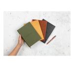 Carnet brochure cousue Flying Spirit A5 180 pages ligné couverture cuir vieilli papier ivoire 90g - Beige