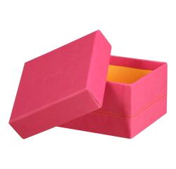 Rhodiarama set 5 boîtes gigognes simili cuir italien 44x34x16 cm - Framboise