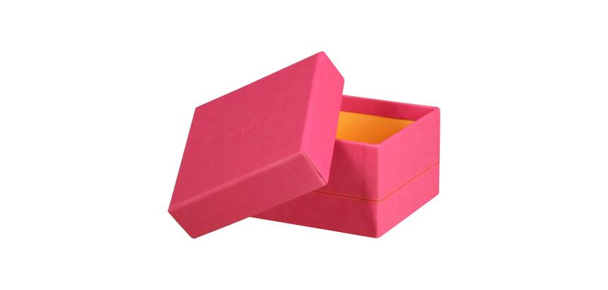 Rhodiarama set 5 boîtes gigognes simili cuir italien 44x34x16 cm - Framboise