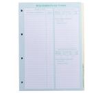 Recharge numérotée/perforée 58 feuillets unis blanc, épaisseur du papier 90g, avec gardes titrées pour classeurs Mouvements de titres, liste des actionnaires - Format A4 - Autre