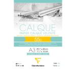 Papier Calque bloc collé 50F A3 55g
