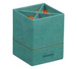 Rhodiarama pot à crayons simili cuir italien 8x8x11 cm - Eau
