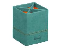 Rhodiarama pot à crayons simili cuir italien 8x8x11 cm - Eau