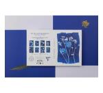 Cyanotype, Set de correspondance 12x16,5 cm contenant 8 cartes simples 11x15,5 cm assorties et 8 enveloppes Pollen C6 blanc naturel