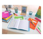 Cahier piqué Koverbook 24x32cm 48 pages petits carreaux + marge couverture polypropylène transparent - Jaune