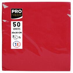 Paquet de 50 serviettes cocktail micro-gaufrées ouate 2 plis - 20x20 cm - Rouge