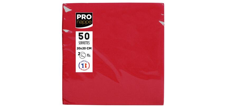Paquet de 50 serviettes cocktail micro-gaufrées ouate 2 plis - 20x20 cm
