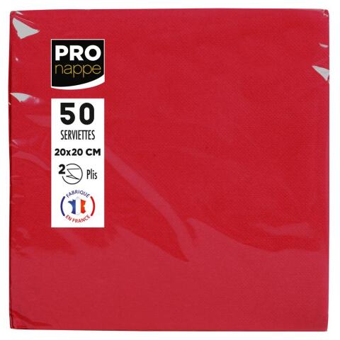 Servilletas de cóctel 20x20 cm - Rojo